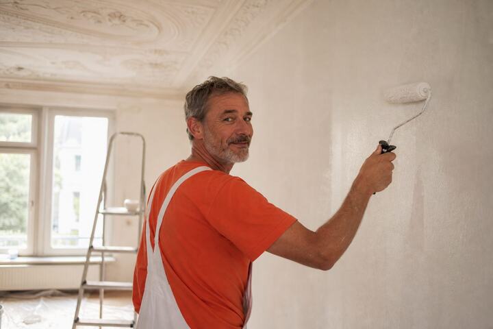 Tradesperson renovating a room